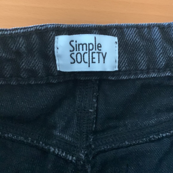 Super Frayed Black High Waist Jean Shorts 5/27 Acid Wash Distressed - Picture 6 of 7